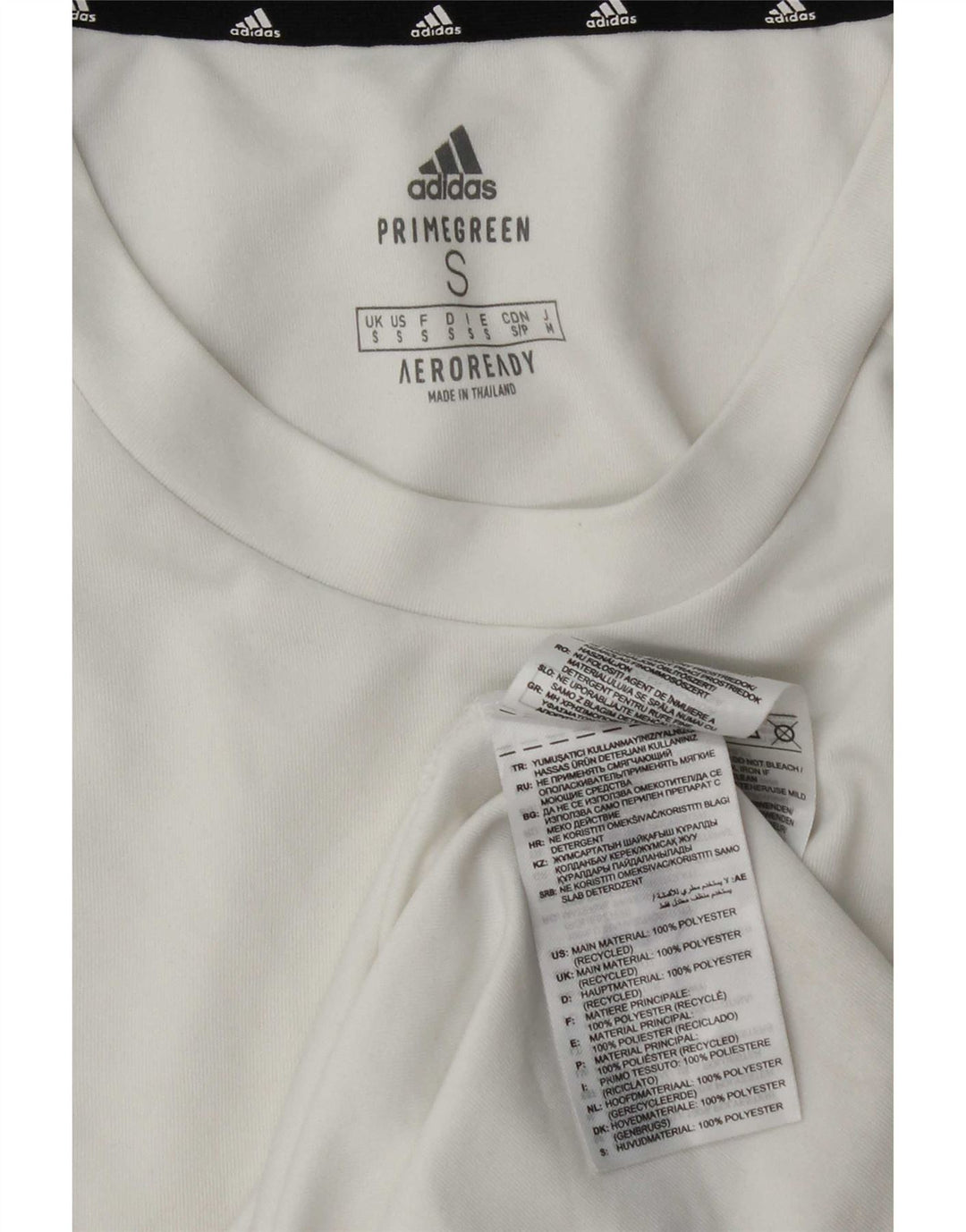Adidas Mens Aeroready Camiseta Top Pequeno Branco Colorblock Poliéster