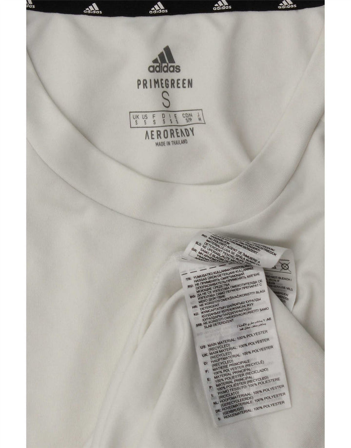 Adidas Mens Aeroready Camiseta Top Pequeno Branco Colorblock Poliéster