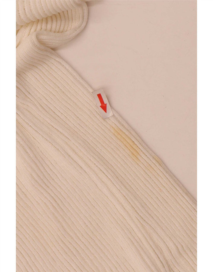 Top feminino Zara de manga comprida UK 8 pequeno viscose branca