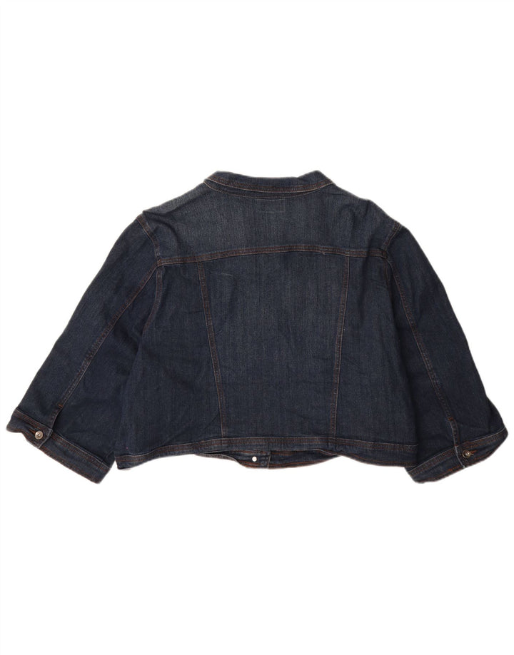 Jaqueta jeans feminina Autograph UK 18 XL azul marinho algodão