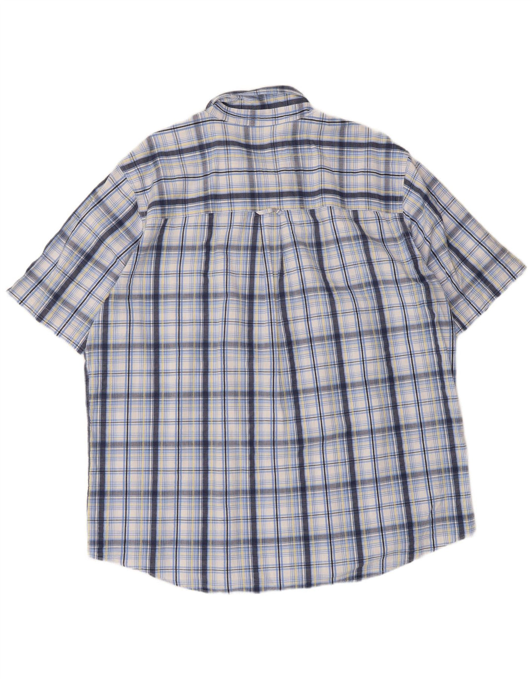 Camisa masculina de manga curta Chaps XL azul xadrez algodão