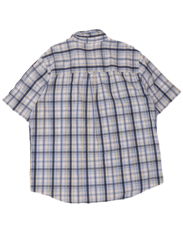 Camisa masculina de manga curta Chaps XL azul xadrez algodão