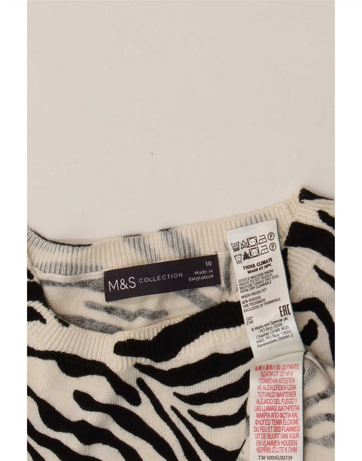 Suéter feminino Marks & Spencer com gola redonda Reino Unido 10 pequeno preto