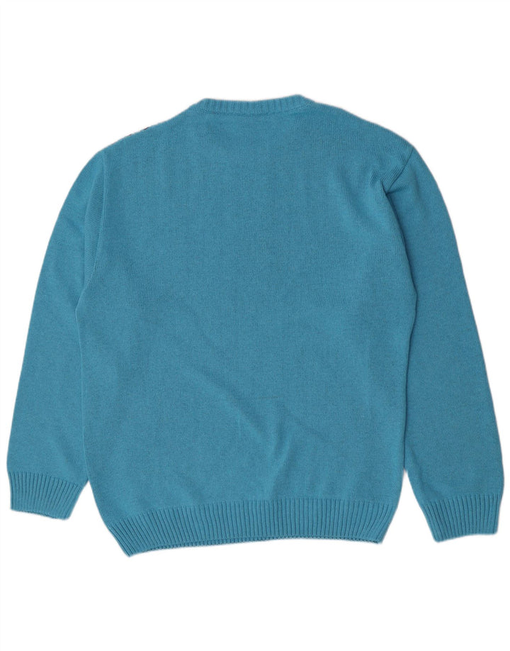 Suéter masculino Gixan com ajuste regular e gola redonda IT 50 listrado azul médio