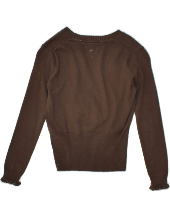 TOMMY HILFIGER Girls V-Neck Jumper Sweater 5-6 Years Brown Cotton | Vintage Tommy Hilfiger | Thrift | Second-Hand Tommy Hilfiger | Used Clothing | Messina Hembry 