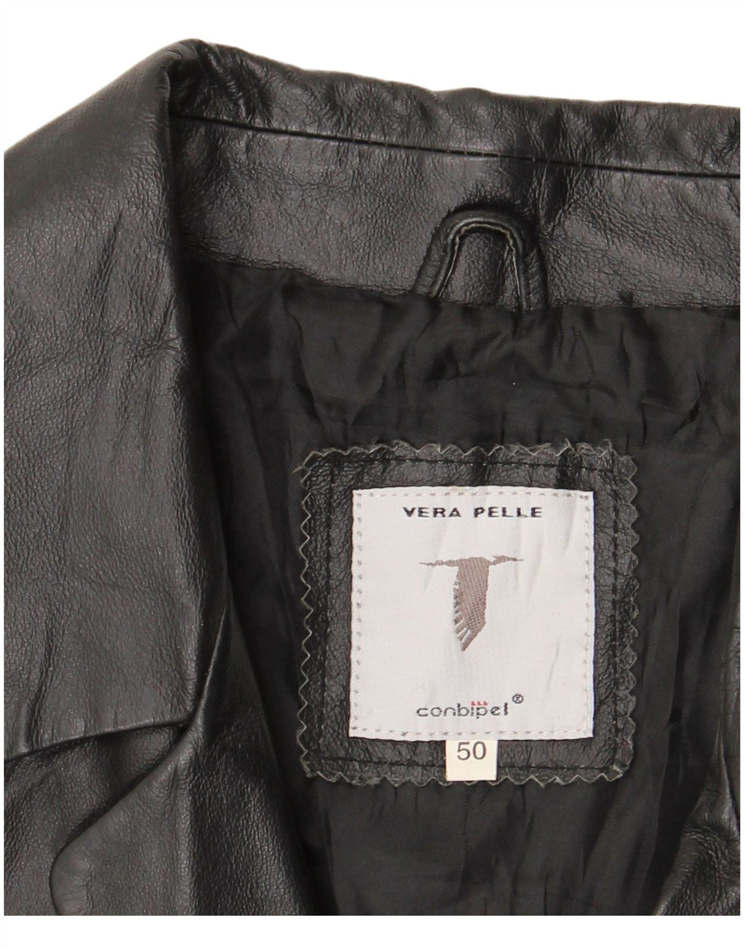 Casaco de couro masculino CONBIPEL IT 50 grande couro preto