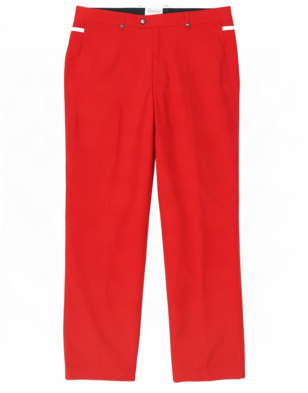 Calça masculina de terno reto Kartel W38 L33 poliéster vermelho