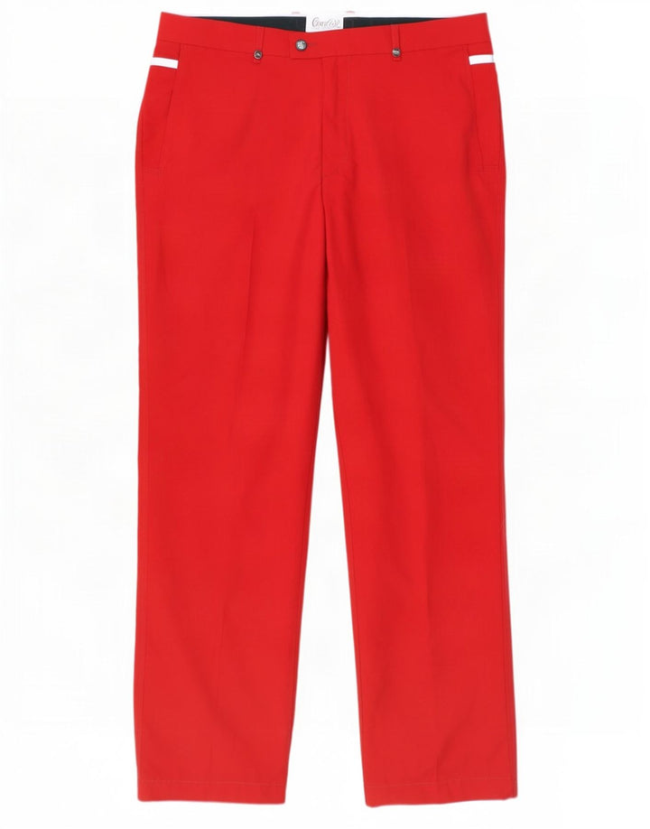 Calça masculina de terno reto Kartel W38 L33 poliéster vermelho