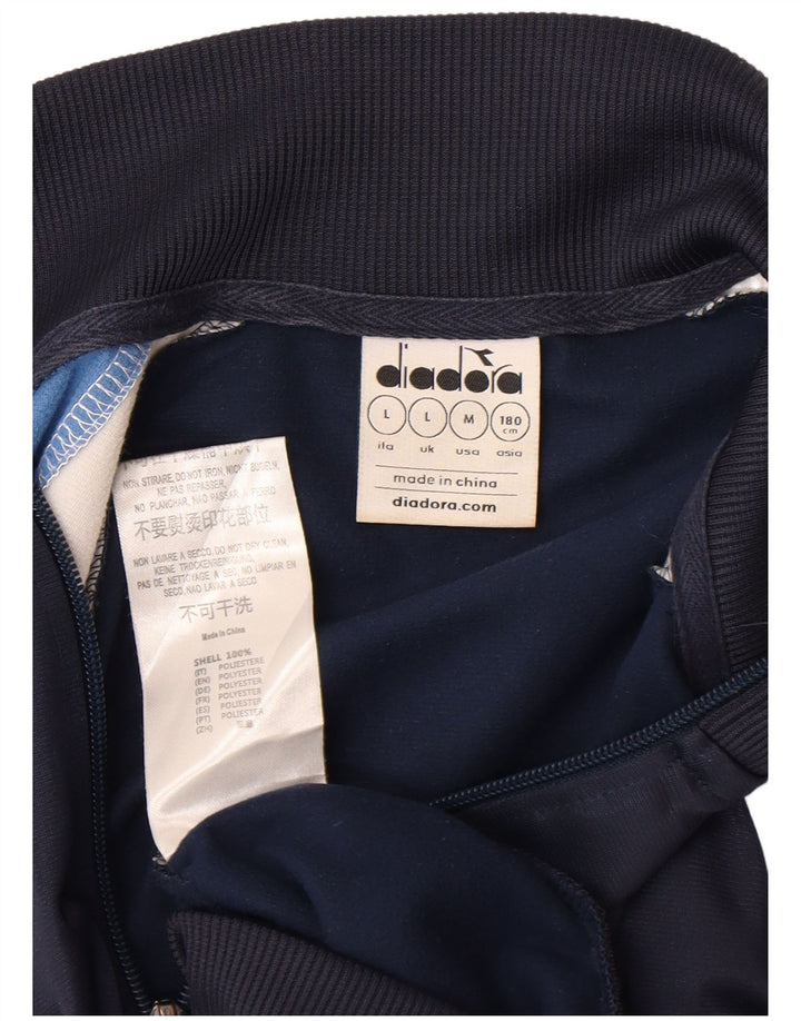 Diadora Mens Tracksuit Top Jacket Grande Azul Marinho Colourblock Poliéster