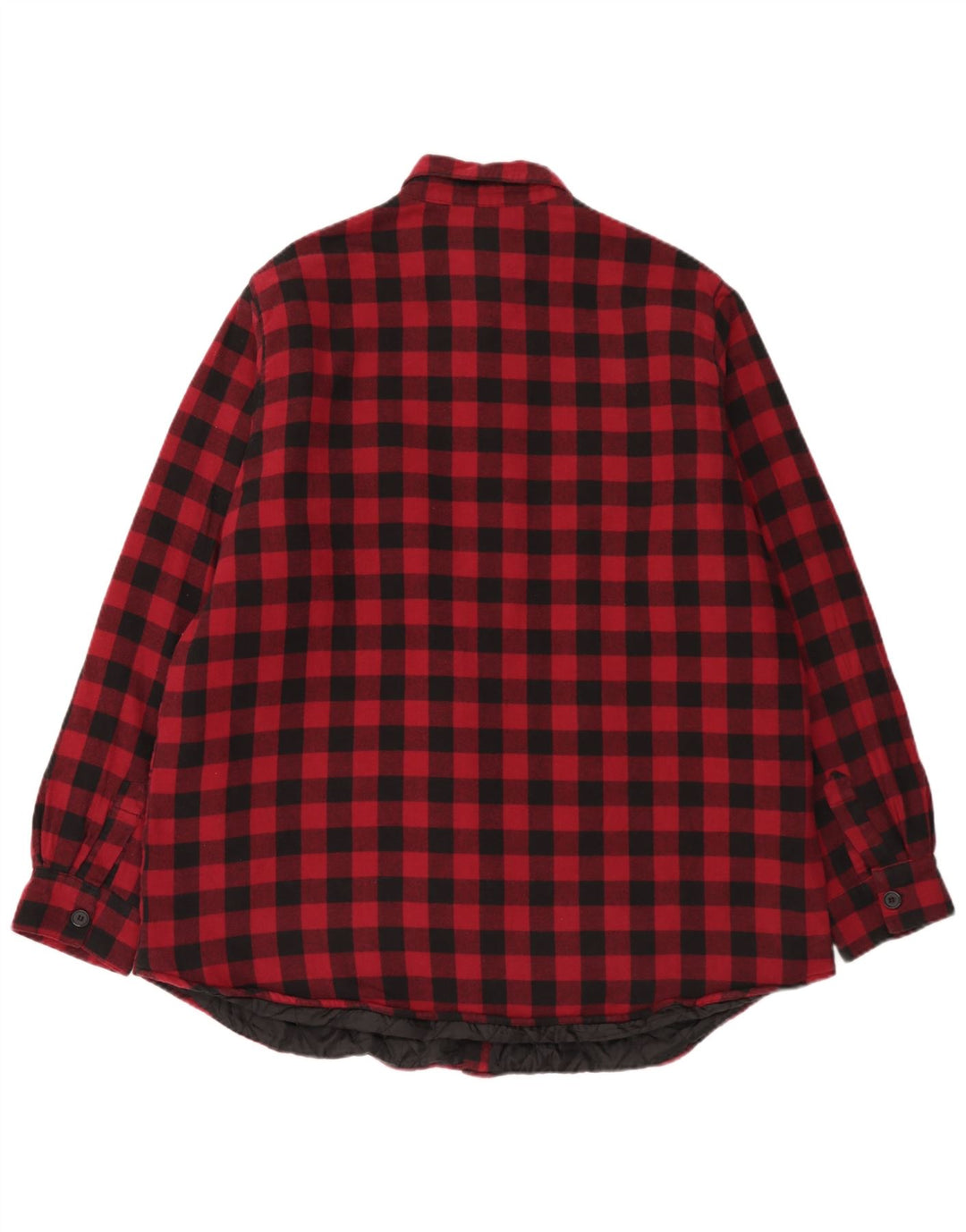 Camisa masculina de flanela de lenhador EMP 2XL algodão vermelho guingão