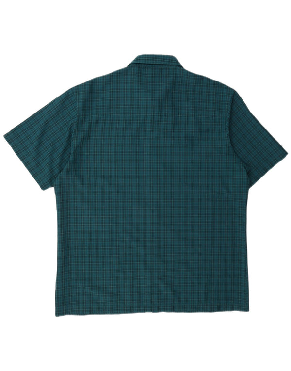 Camisa masculina de manga curta Regular Fit Jack Wolfskin Reino Unido 44/46 XL verde xadrez