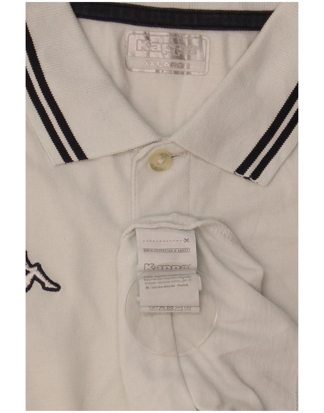 Camisa polo masculina KAPPA 2XL algodão branco