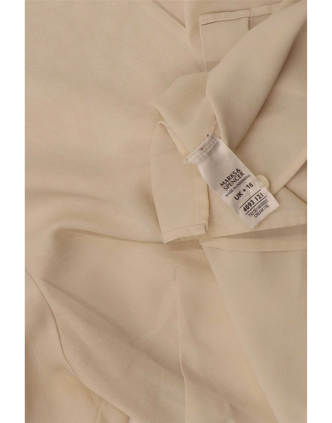 Blusa feminina de manga curta Marks & Spencer Reino Unido 16 grande bege