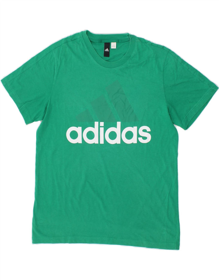 ADIDAS Mens Graphic T-Shirt Top Medium Green Vintage Adidas and Second-Hand Adidas from Messina Hembry 