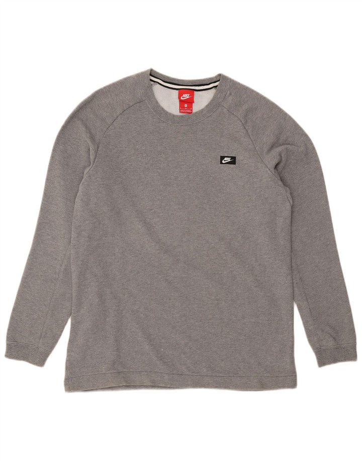 Moletom masculino Nike Jumper cinza médio algodão manchado
