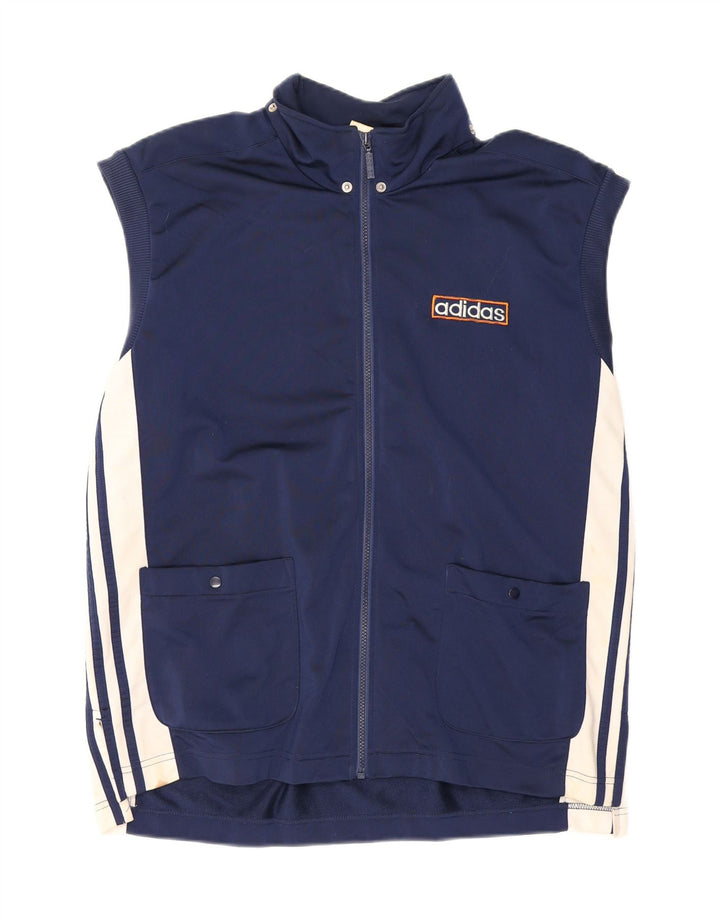 Adidas masculino sem mangas agasalho top jaqueta reino unido 40/42 médio azul marinho
