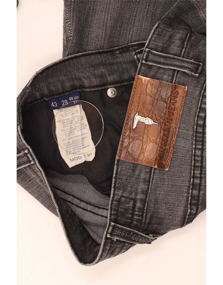 Jeans retos femininos Trussardi W27 L28 algodão cinza