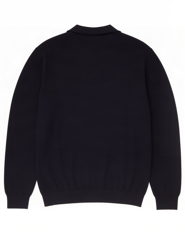 Suéter masculino Zara com decote em V pequeno azul marinho