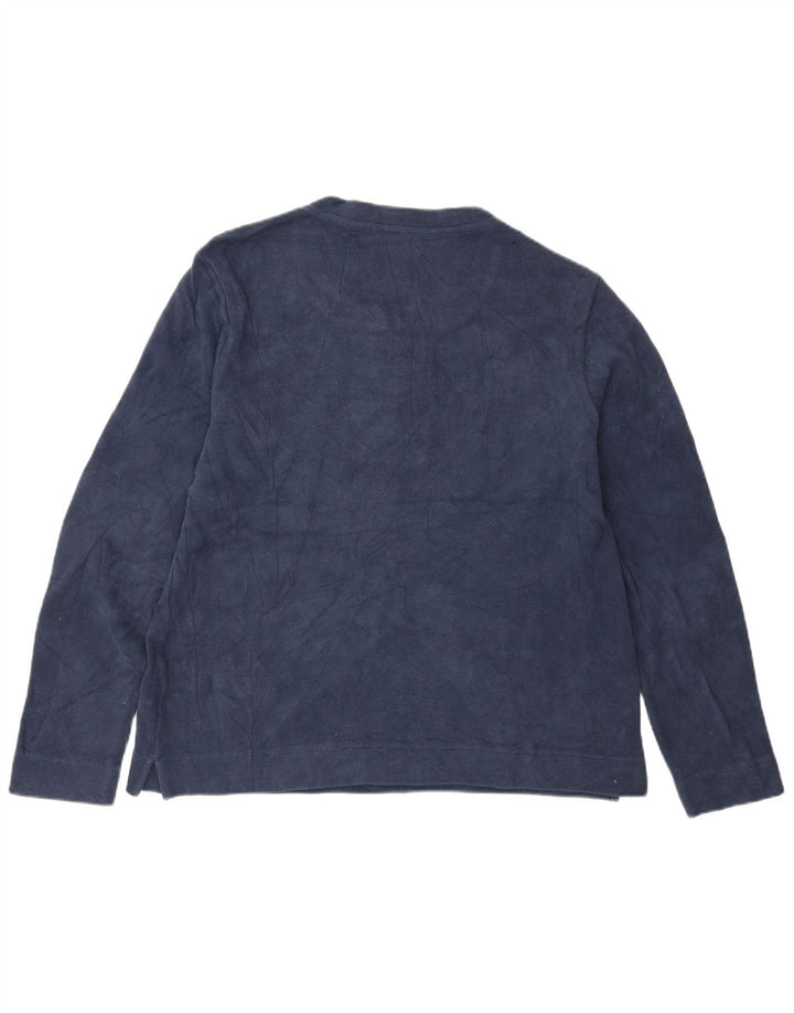 ORVIS Top feminino de manga comprida UK 14 algodão azul marinho médio