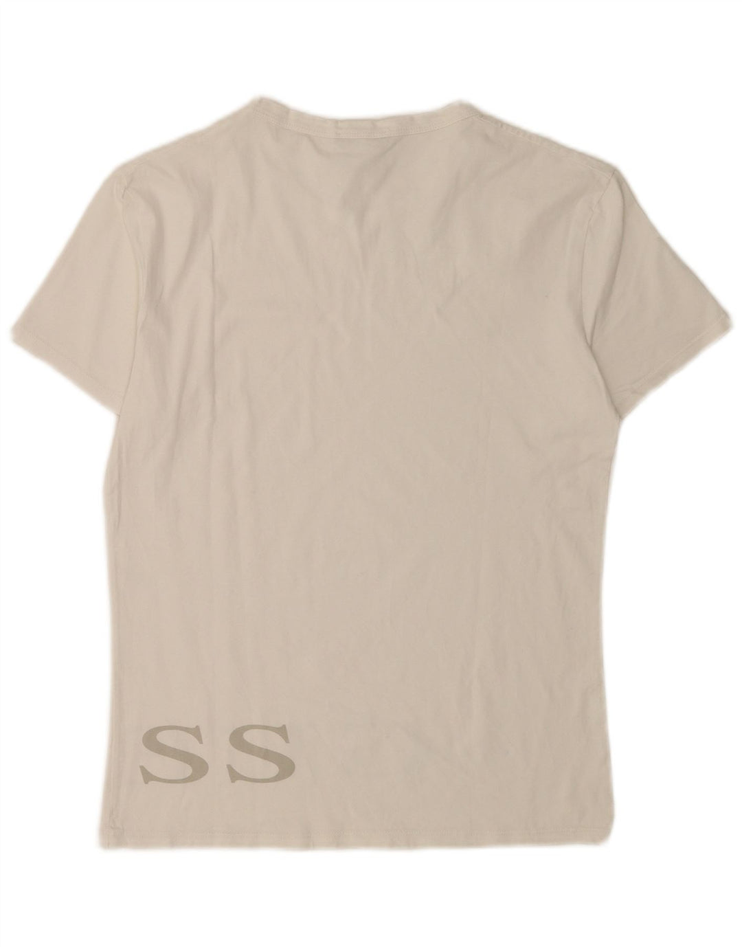Camiseta masculina Guess com estampa gráfica grande de algodão branco
