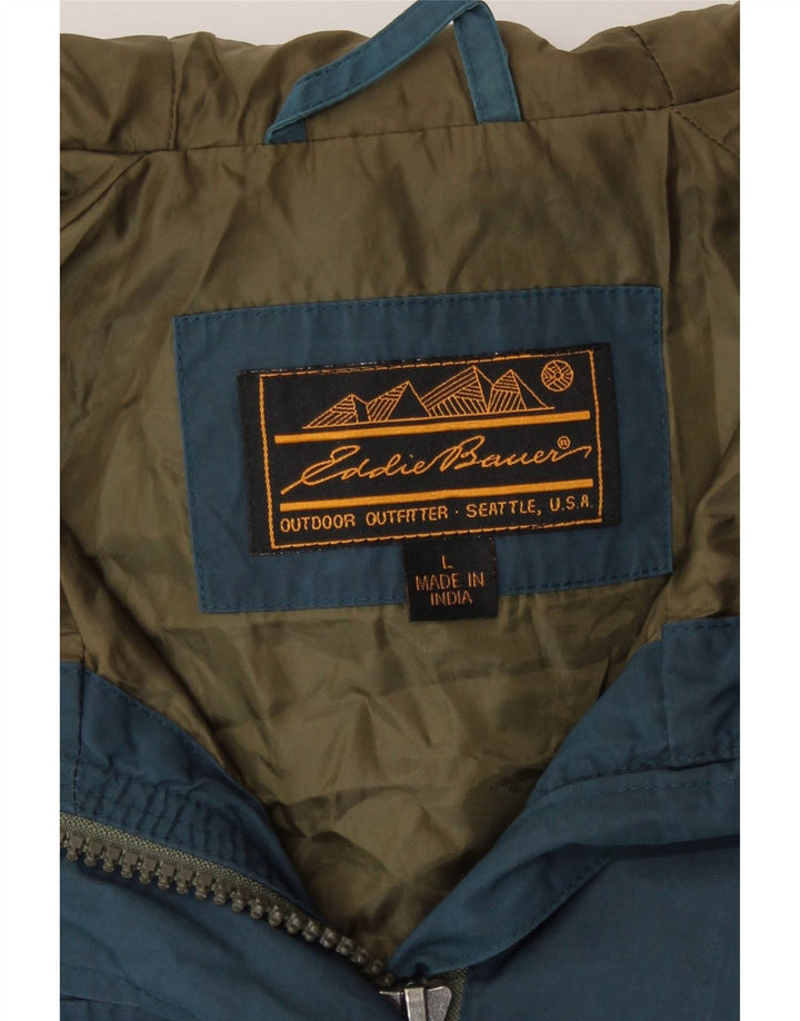 Jaqueta utilitária feminina Eddie Bauer com capuz Reino Unido 16 grande azul nylon