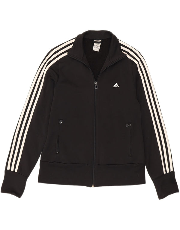 Adidas Womens Tracksuit Top Jacket UK 18 XL Preto Poliéster