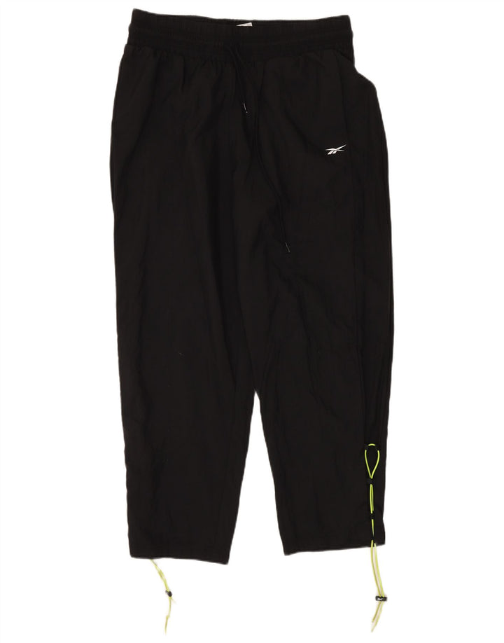 Calça de treino feminina Reebok UK 16/18 grande poliamida preta