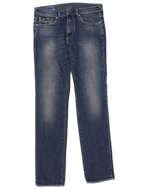 Gas Mens Slim Jeans W32 L34 Azul Algodão