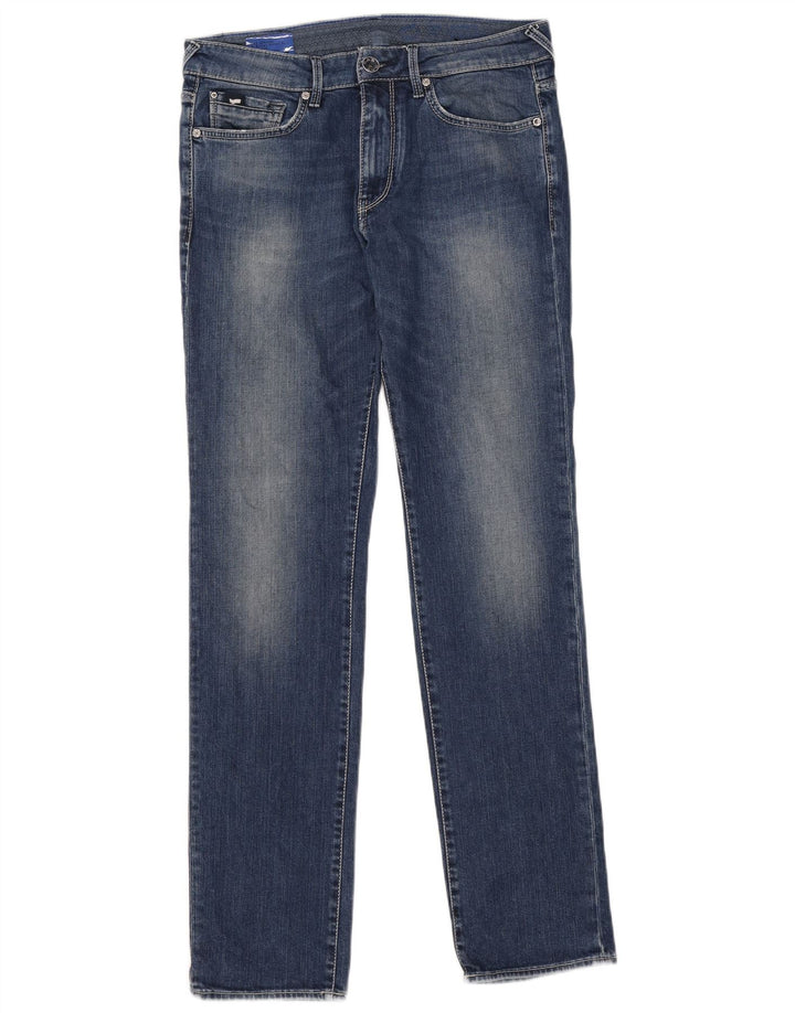 Gas Mens Slim Jeans W32 L34 Azul Algodão