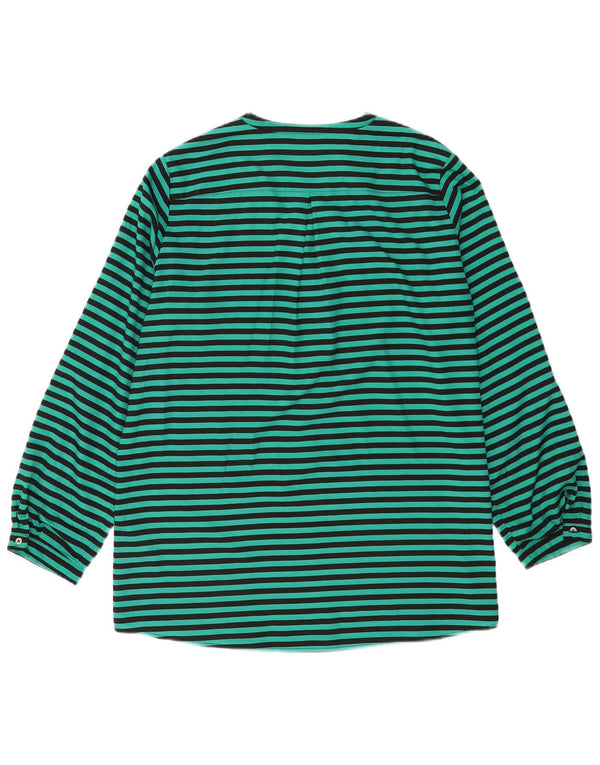 Túnica feminina de manga comprida Calvin Klein UK 16 listrada verde grande