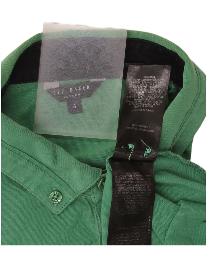 Camisa polo masculina Ted Baker tamanho 4 grande algodão verde
