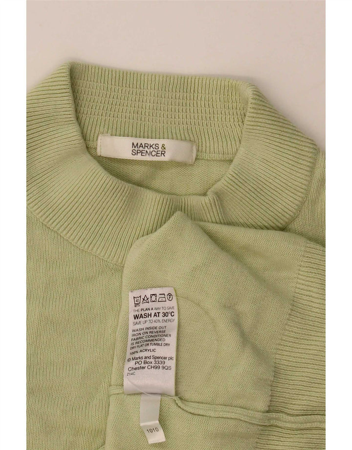 Suéter feminino Marks & Spencer com gola tartaruga e gola redonda Reino Unido 12 verde médio