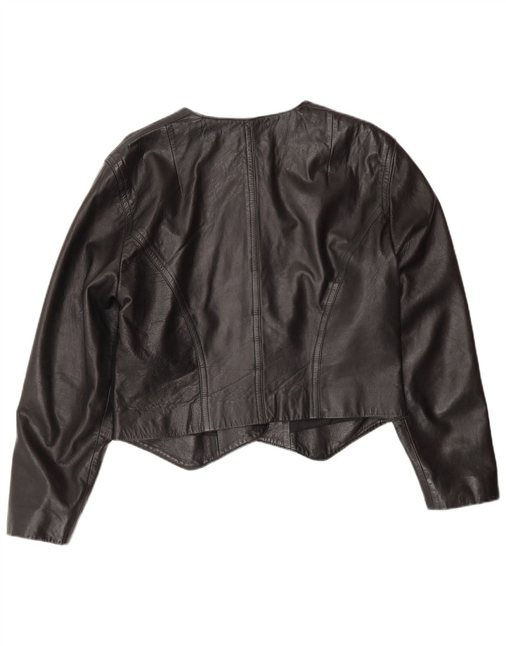 Jaqueta de couro feminina BOGNER Reino Unido 14 médio preto