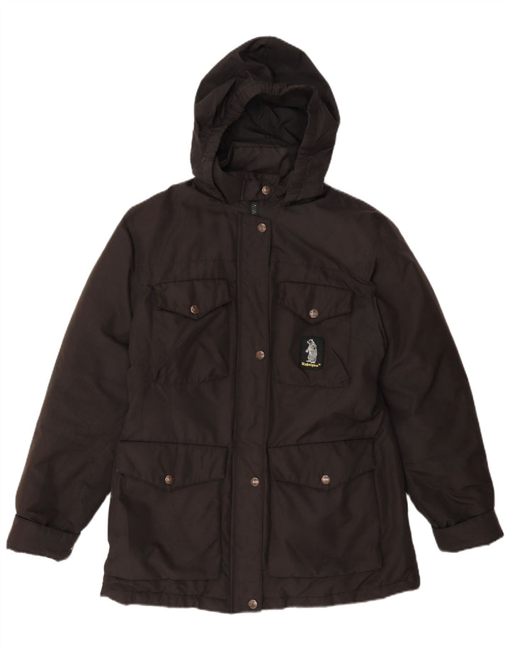 Jaqueta parka feminina com capuz Refrigue UK 12 poliéster cinza médio