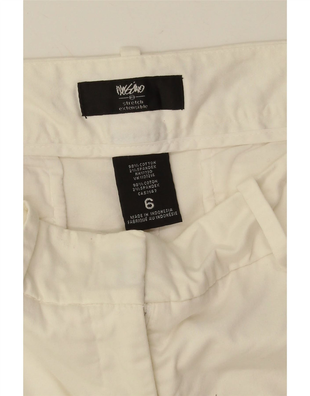 MOSSIMO Shorts Chino Feminino Stretch US 6 Médio W30 Algodão Branco
