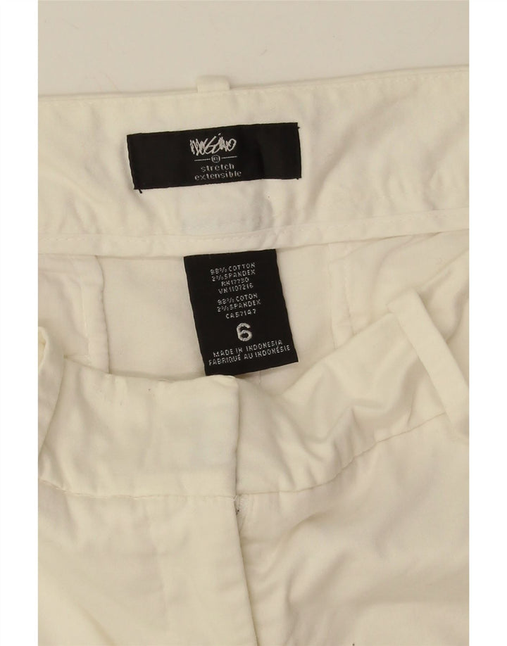 MOSSIMO Shorts Chino Feminino Stretch US 6 Médio W30 Algodão Branco