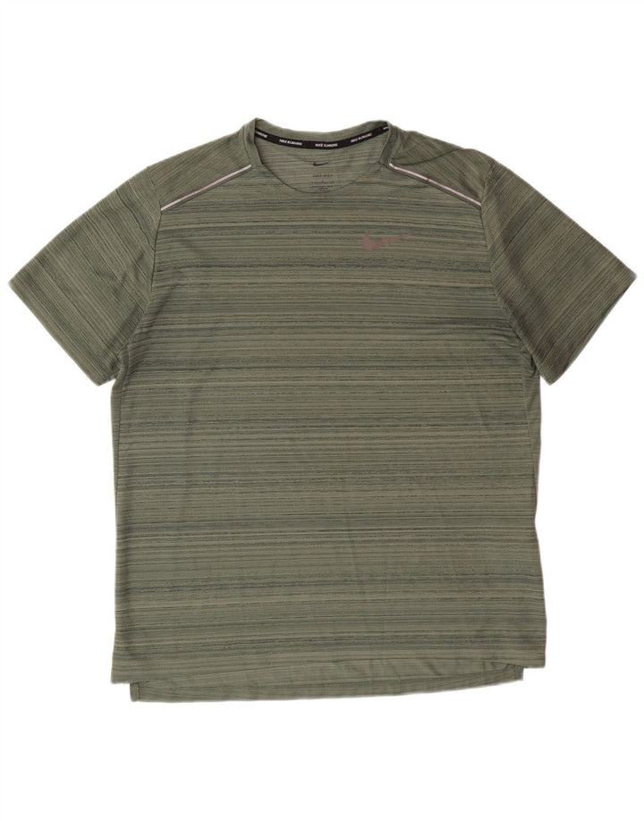 Camiseta masculina Nike Dri Fit grande poliéster listrado verde