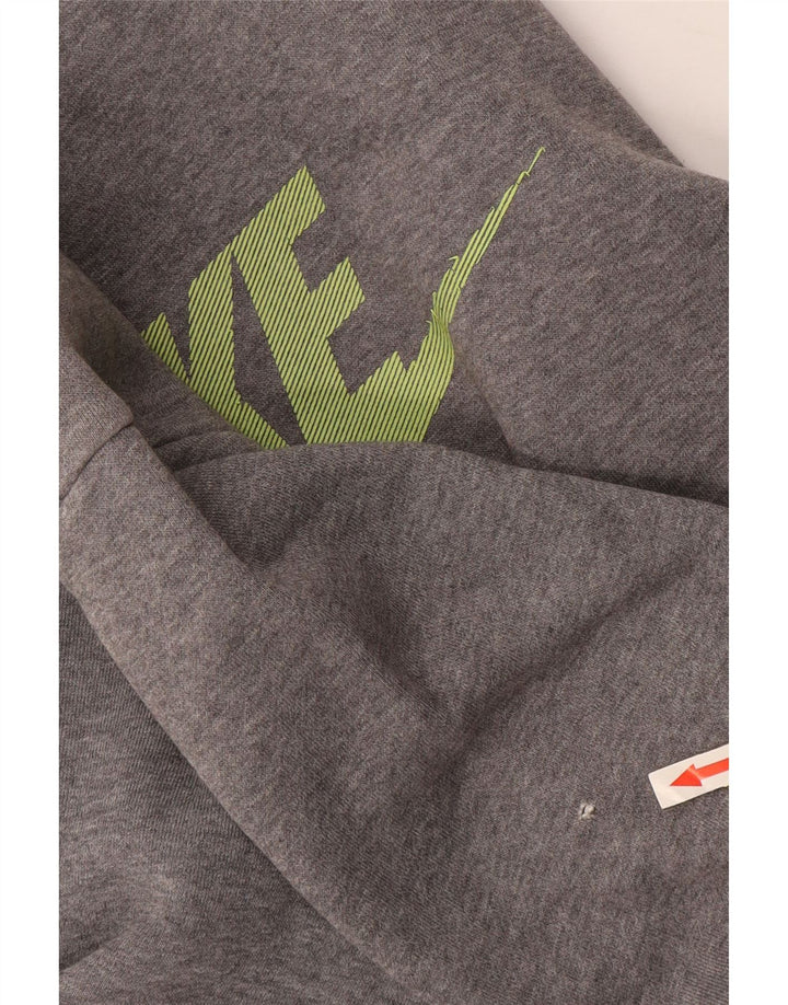 Moletom gráfico masculino NIKE Jumper pequeno cinza colorblock algodão