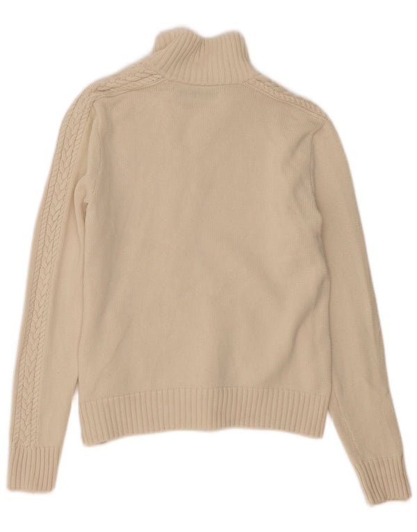 Suéter cardigã feminino Ralph Lauren Reino Unido 16 grande algodão branco
