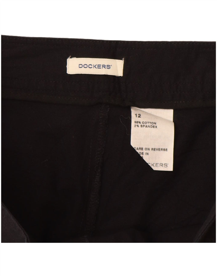 Saia feminina Dockers em linha A US 12 grande W32 algodão preto