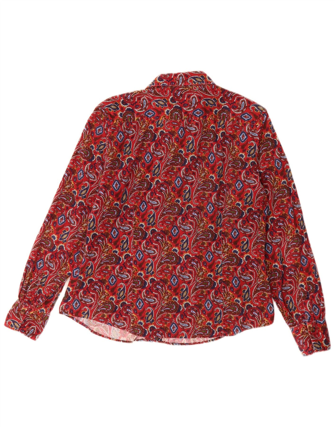 Camisa feminina de veludo LAWRENCE GREY EU 40 algodão Paisley vermelho médio