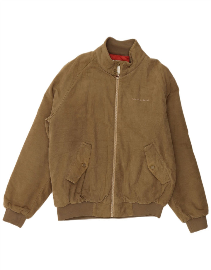 Jaqueta bomber masculina North Sails UK 42 XL algodão marrom