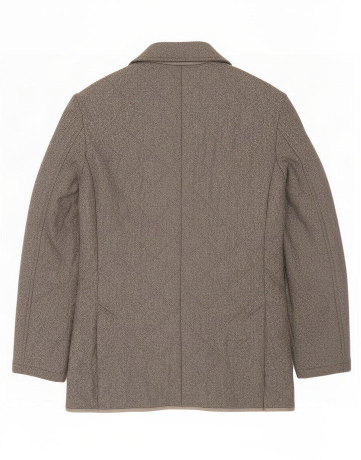 Sartoria Rossi Jaqueta blazer masculina acolchoada com 3 botões IT 46 pequena lã cinza