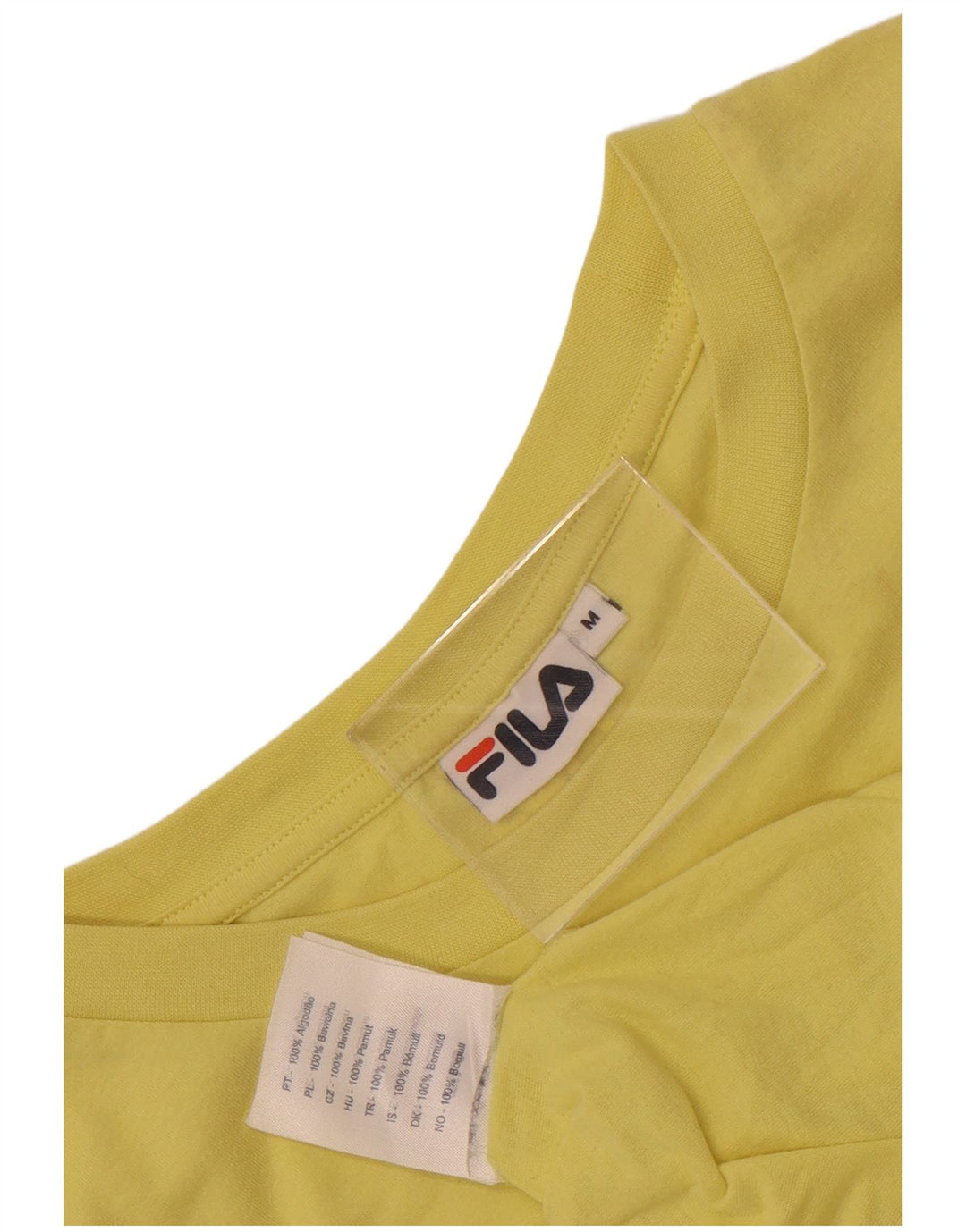 Camiseta masculina Fila Graphic Top médio amarelo colorblock algodão