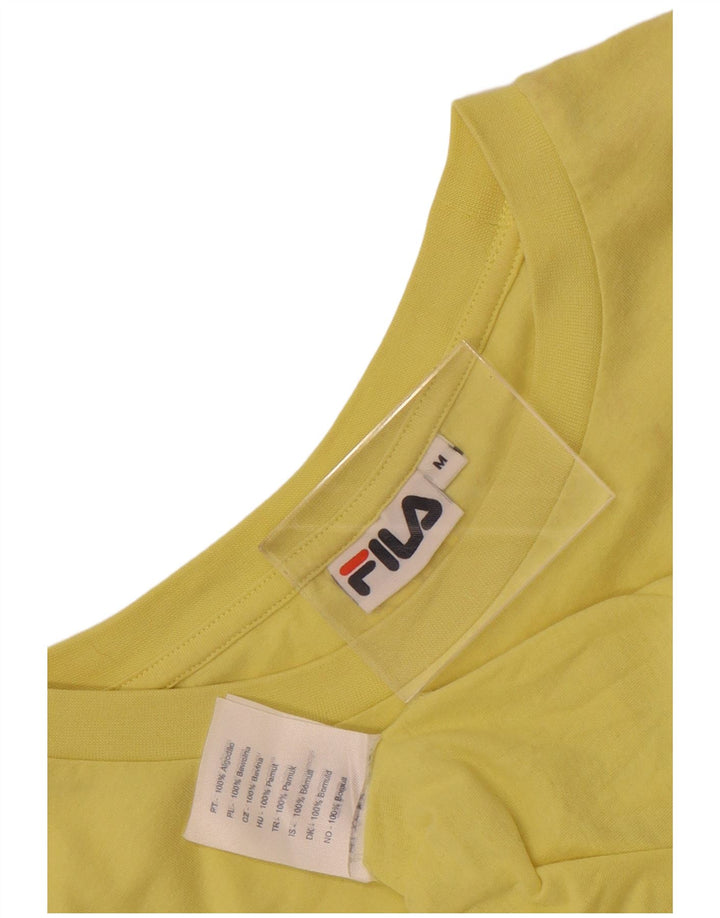 Camiseta masculina Fila Graphic Top médio amarelo colorblock algodão