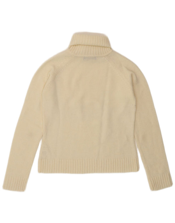 Suéter feminino Zara com gola redonda e gola redonda, tamanho grande, acrílico branco