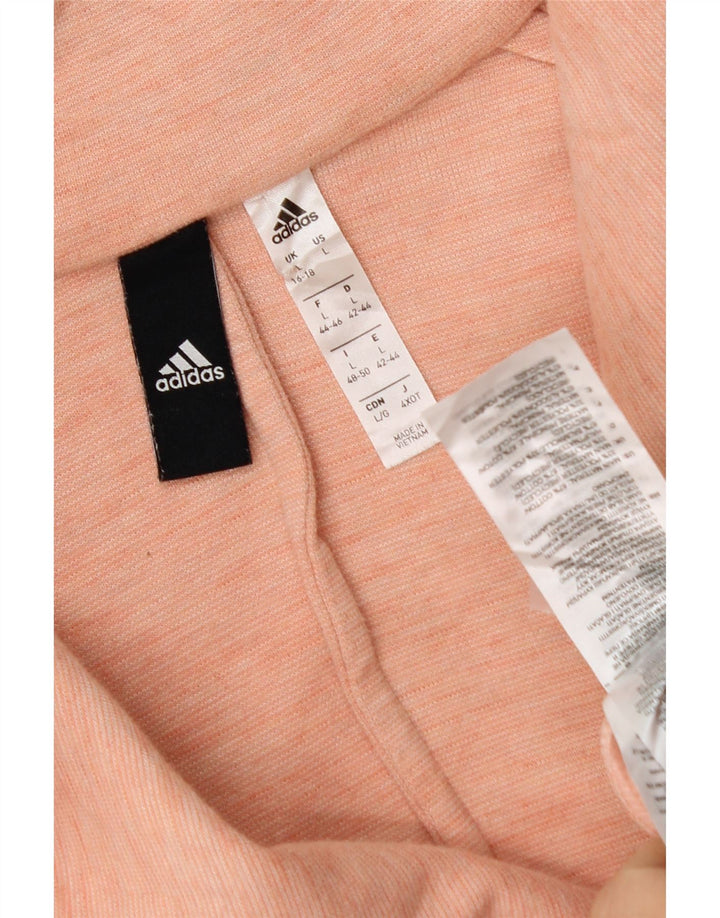 ADIDAS Womens Tracksuit Top Jacket UK 16/18 Large Pink Cotton Vintage Adidas and Second-Hand Adidas from Messina Hembry 