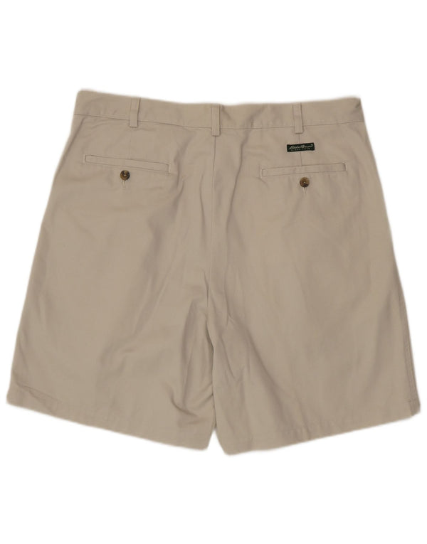 Eddie Bauer Mens Pegged Chino Shorts W38 XL Algodão Bege