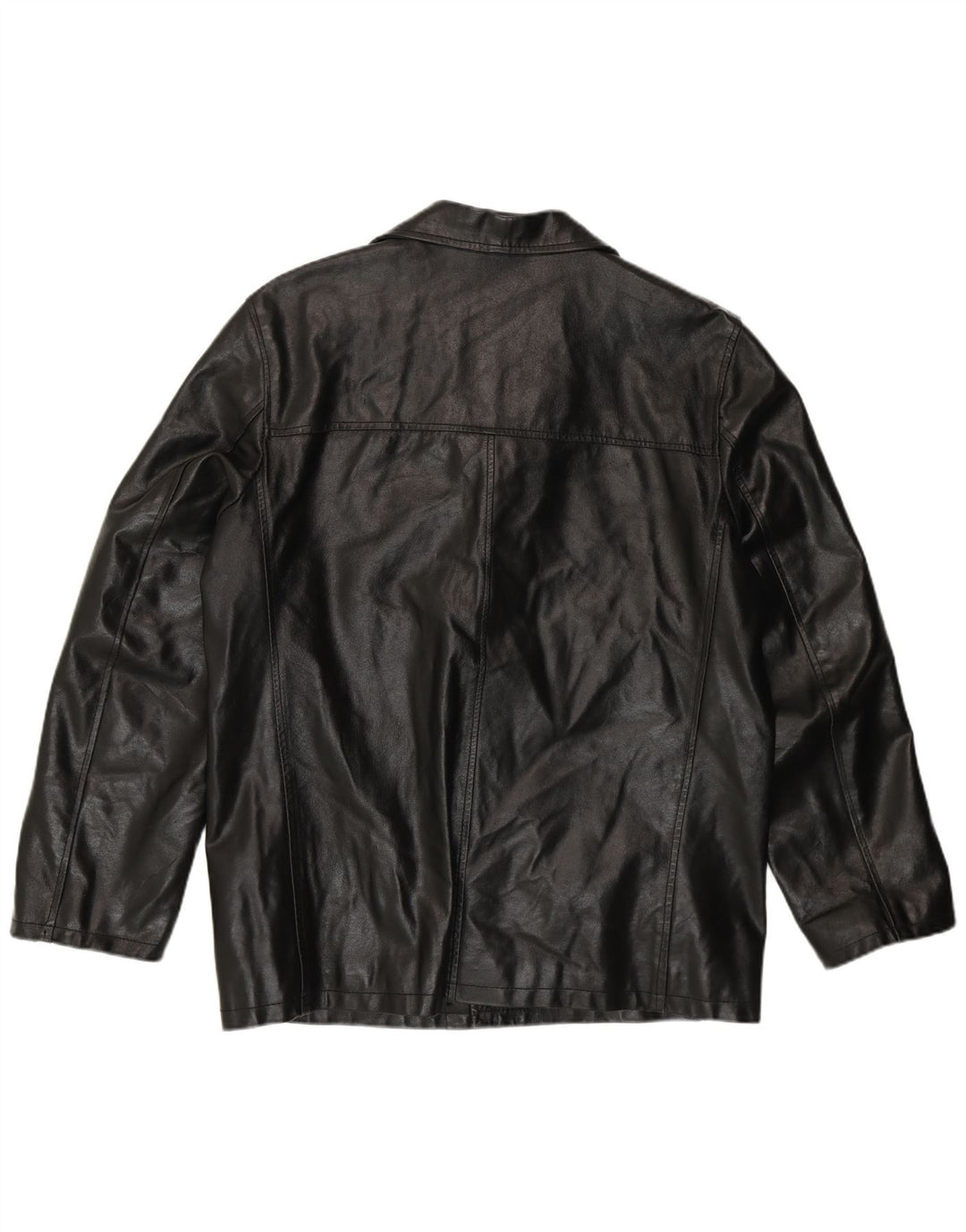 Jaqueta de couro masculina vintage UK 38 couro preto médio