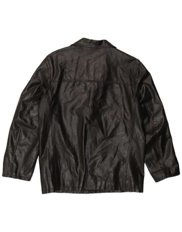 Jaqueta de couro masculina vintage UK 38 couro preto médio